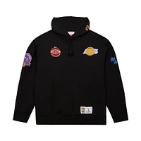 Men's Mitchell & Ness  Black Los Angeles Lakers Hardwood Classics Blackout Collection Pullover Hoodie