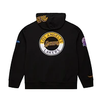 Men's Mitchell & Ness  Black Los Angeles Lakers Hardwood Classics Blackout Collection Pullover Hoodie