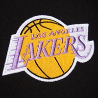Men's Mitchell & Ness  Black Los Angeles Lakers Hardwood Classics Blackout Collection Pullover Hoodie