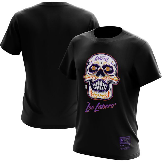 T-shirt Mitchell & Ness pour homme, noir, Los Angeles Lakers Hardwood Classics Sugar Skull