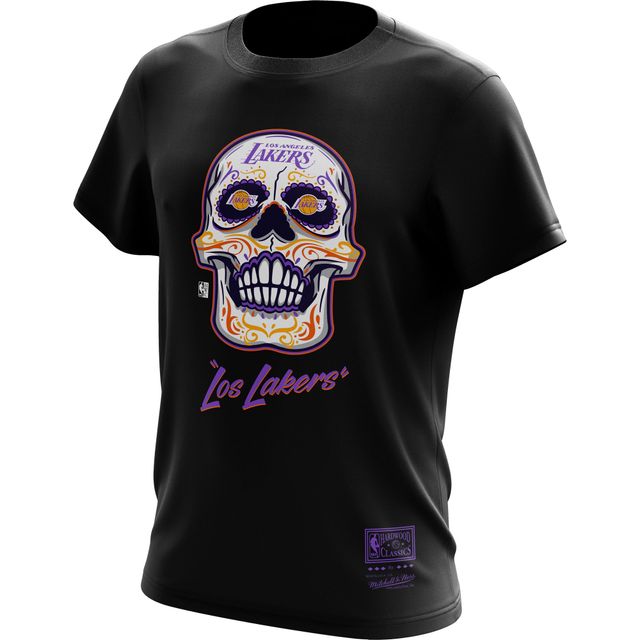 T-shirt Mitchell & Ness pour homme, noir, Los Angeles Lakers Hardwood Classics Sugar Skull