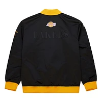 Men's Mitchell & Ness Black Los Angeles Lakers Hardwood Classics Team OG 3.0 Lightweight Satin Full-Snap Jacket