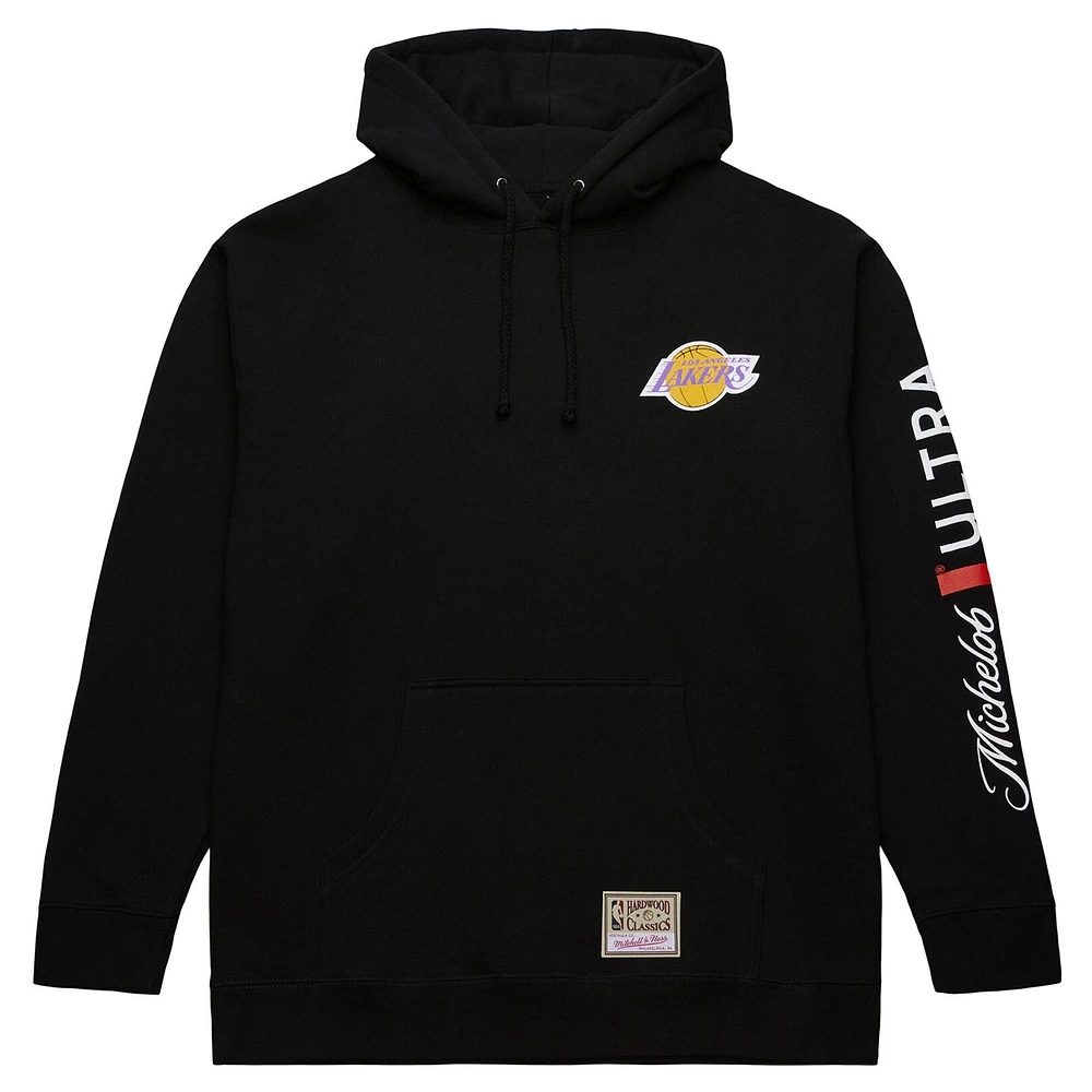 Men's Mitchell & Ness Black Los Angeles Lakers NBA x Michelob Ultra Swish Sip Pullover Hoodie