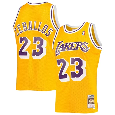Maillot Swingman Mitchell & Ness Cedric Ceballos doré Los Angeles Lakers 1994/95 Hardwood Classics pour hommes
