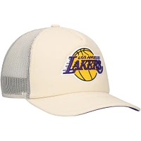 Men's Mitchell & Ness Cream Los Angeles Lakers Trucker Adjustable Hat