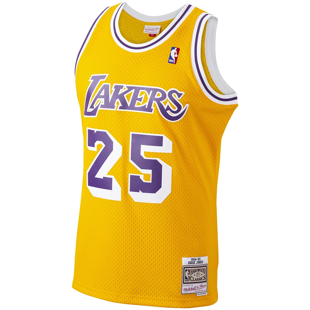 Men's Mitchell & Ness Ed Jones Gold Los Angeles Lakers 1994/95 Hardwood Classics Swingman Jersey