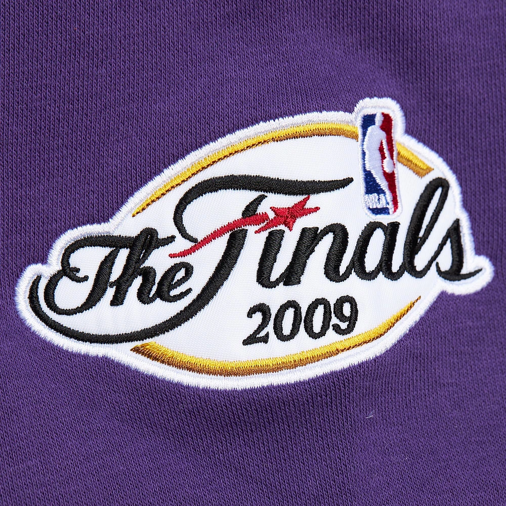Sweat-shirt à capuche gris chiné pour homme Mitchell & Ness Los Angeles Lakers Hardwood Classics All Over 4.0