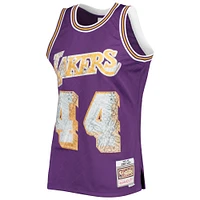 Men's Mitchell & Ness Jerry West Purple Los Angeles Lakers 1971/72 Hardwood Classics NBA 75th Anniversary Diamond Swingman Jersey
