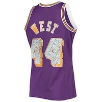 Men's Mitchell & Ness Jerry West Purple Los Angeles Lakers 1971/72 Hardwood Classics NBA 75th Anniversary Diamond Swingman Jersey