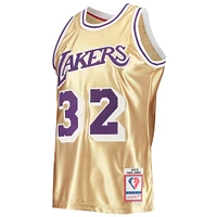 Men's Mitchell & Ness Magic Johnson Gold Los Angeles Lakers 75th Anniversary 1984/85 Hardwood Classics Swingman Jersey