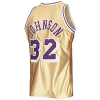 Men's Mitchell & Ness Magic Johnson Gold Los Angeles Lakers 75th Anniversary 1984/85 Hardwood Classics Swingman Jersey