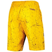 Men's Mitchell & Ness Magic Johnson Gold Los Angeles Lakers Hardwood Classics Player Burst Shorts