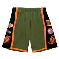 Men's Mitchell & Ness Olive Los Angeles Lakers Hardwood Classics Flight Edition Swingman - Shorts