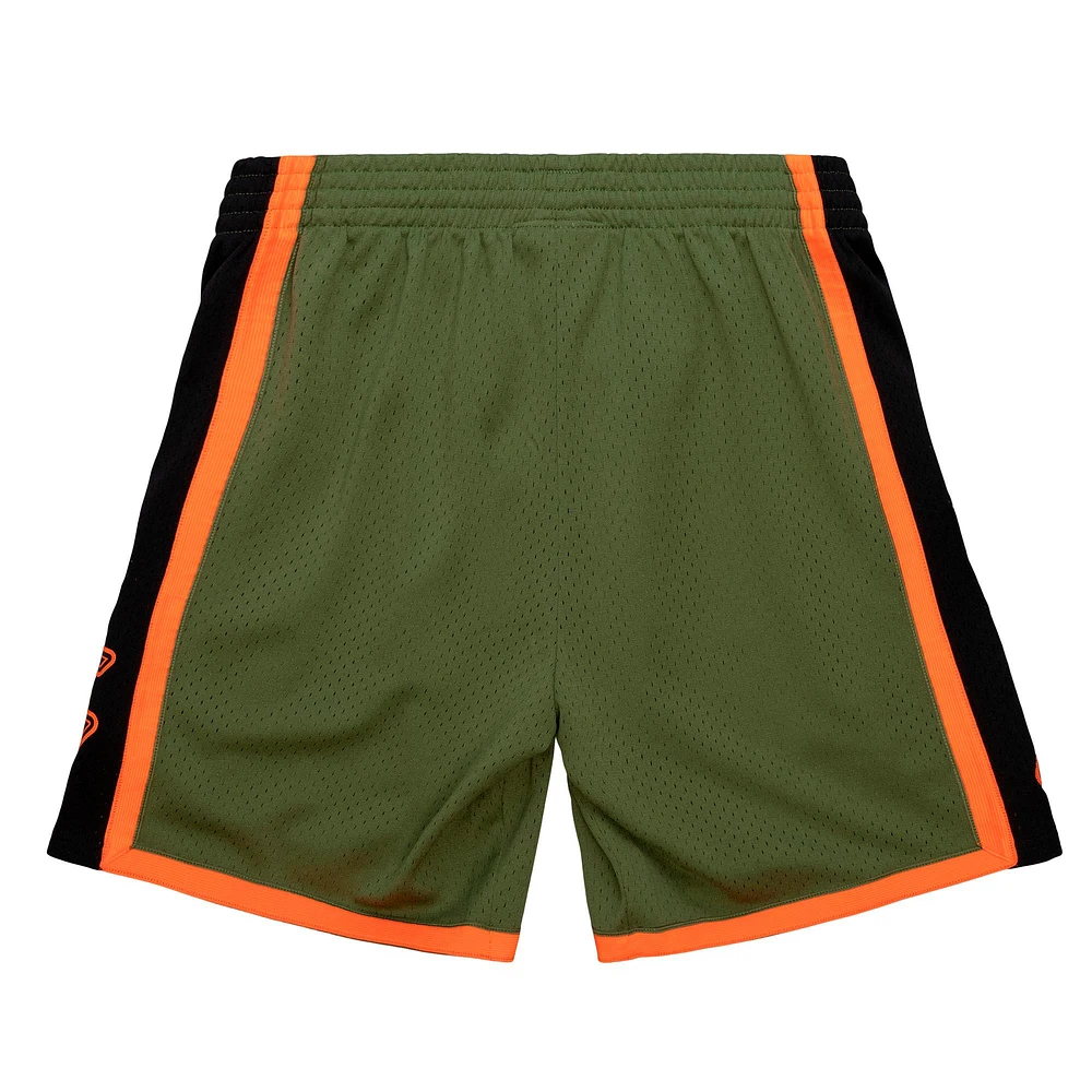 Men's Mitchell & Ness Olive Los Angeles Lakers Hardwood Classics Flight Edition Swingman - Shorts