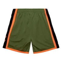 Men's Mitchell & Ness Olive Los Angeles Lakers Hardwood Classics Flight Edition Swingman - Shorts