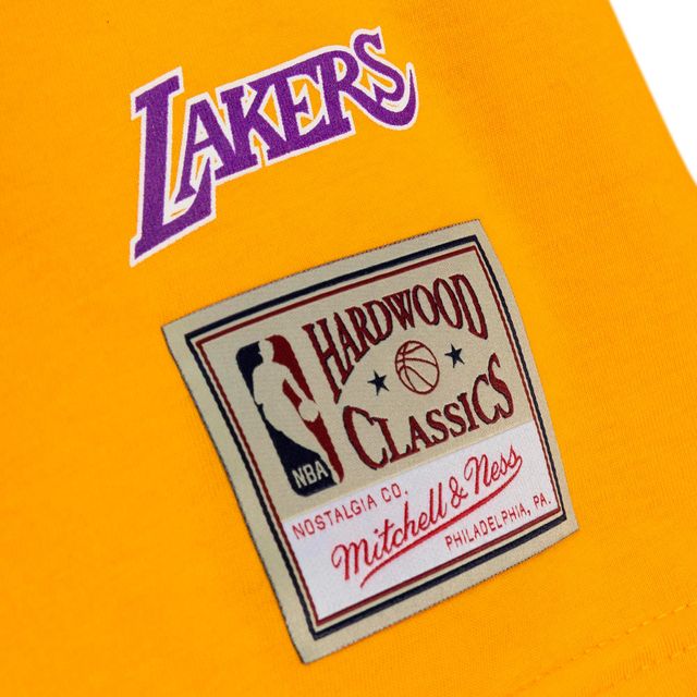 T-shirt pour homme Mitchell & Ness Orange Los Angeles Lakers Hardwood Classics Slap