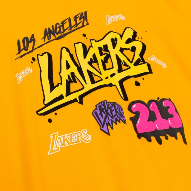 T-shirt pour homme Mitchell & Ness Orange Los Angeles Lakers Hardwood Classics Slap