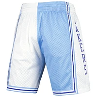 Men's Mitchell & Ness Powder Blue/White Los Angeles Lakers Hardwood Classics 1996 Split Swingman Shorts