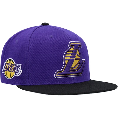 Casquette Snapback Los Angeles Lakers Side Core 2.0 violet/noir Mitchell & Ness pour hommes