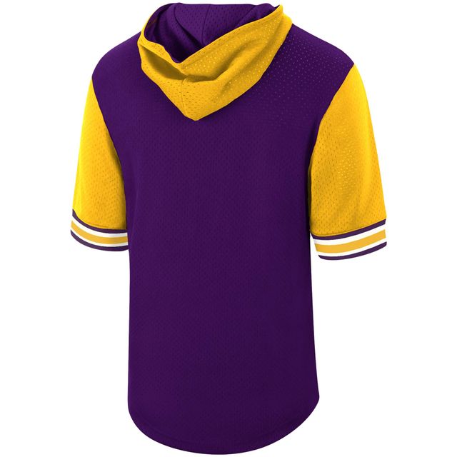 Sweat à capuche violet Mitchell & Ness pour hommes des Lakers de Los Angeles Hardwood Classics Buzzer Beater en maille