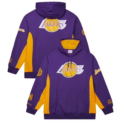 Sweat à capuche en polaire violet Mitchell & Ness Los Angeles Lakers Hardwood Classics Team Origins pour homme