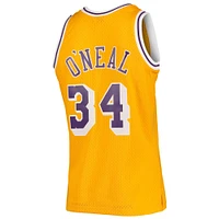 Men's Mitchell & Ness Shaquille O'Neal Gold Los Angeles Lakers / Hardwood Classics Swingman Jersey