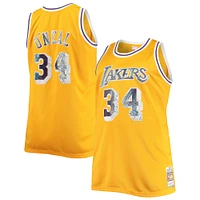 Maillot pour homme Mitchell & Ness Shaquille O'Neal Gold Los Angeles Lakers Big Tall 1996-97 NBA 75th Anniversary Diamond Swingman