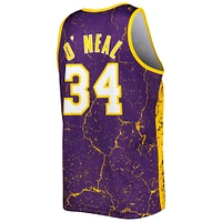 Men's Mitchell & Ness Shaquille O'Neal Purple Los Angeles Lakers 1999-00 Hardwood Classics Player Burst Tank Top
