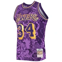 Men's Mitchell & Ness Shaquille O'Neal Purple Los Angeles Lakers Hardwood Classics 1996/97 Lunar New Year Swingman Jersey