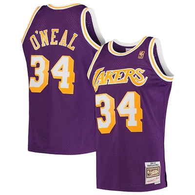 Maillot Swingman Mitchell & Ness Shaquille O'Neal violet Los Angeles Lakers Hardwood Classics pour hommes