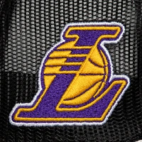 Casquette Snapback de camionneur en mousse sur le devant pour hommes, Mitchell & Ness, Los Angeles Lakers Hardwood Classics Blocker, blanche