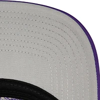 Casquette Snapback de camionneur en mousse sur le devant pour hommes, Mitchell & Ness, Los Angeles Lakers Hardwood Classics Blocker, blanche