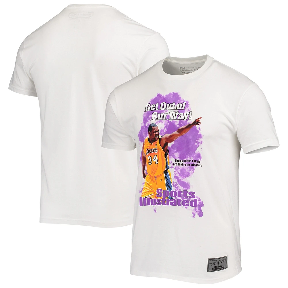 Men's Mitchell & Ness x Sports Illustrated Shaquille O'Neal White Los Angeles Lakers Player T-Shirt