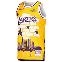 Men's Mitchell & Ness x Tats Cru Gold Los Angeles Lakers Hardwood Classics Fashion Jersey
