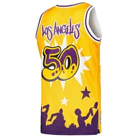 Men's Mitchell & Ness x Tats Cru Gold Los Angeles Lakers Hardwood Classics Fashion Jersey