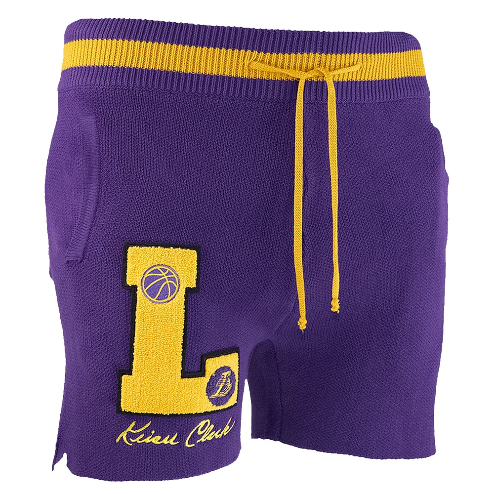 Men's NBA x Keiser Clark Purple/Gold Los Angeles Lakers No Caller ID Knit Shorts