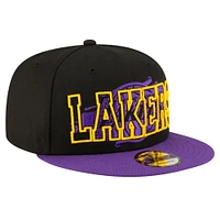 Men's New Era Black/Purple Los Angeles Lakers Sport Night Splatter 2-Tone 9FIFTY Snapback Hat