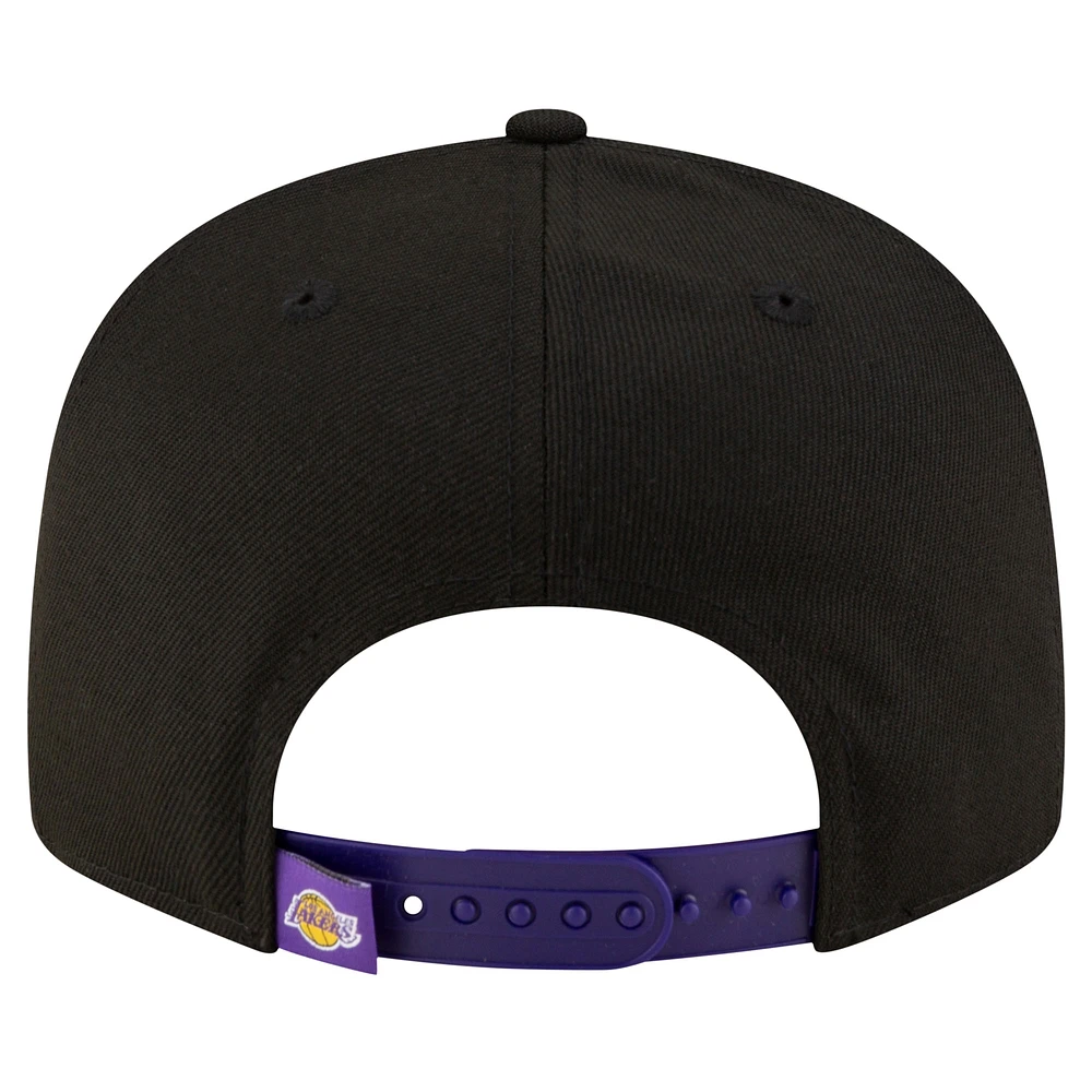 Men's New Era Black/Purple Los Angeles Lakers Sport Night Splatter 2-Tone 9FIFTY Snapback Hat