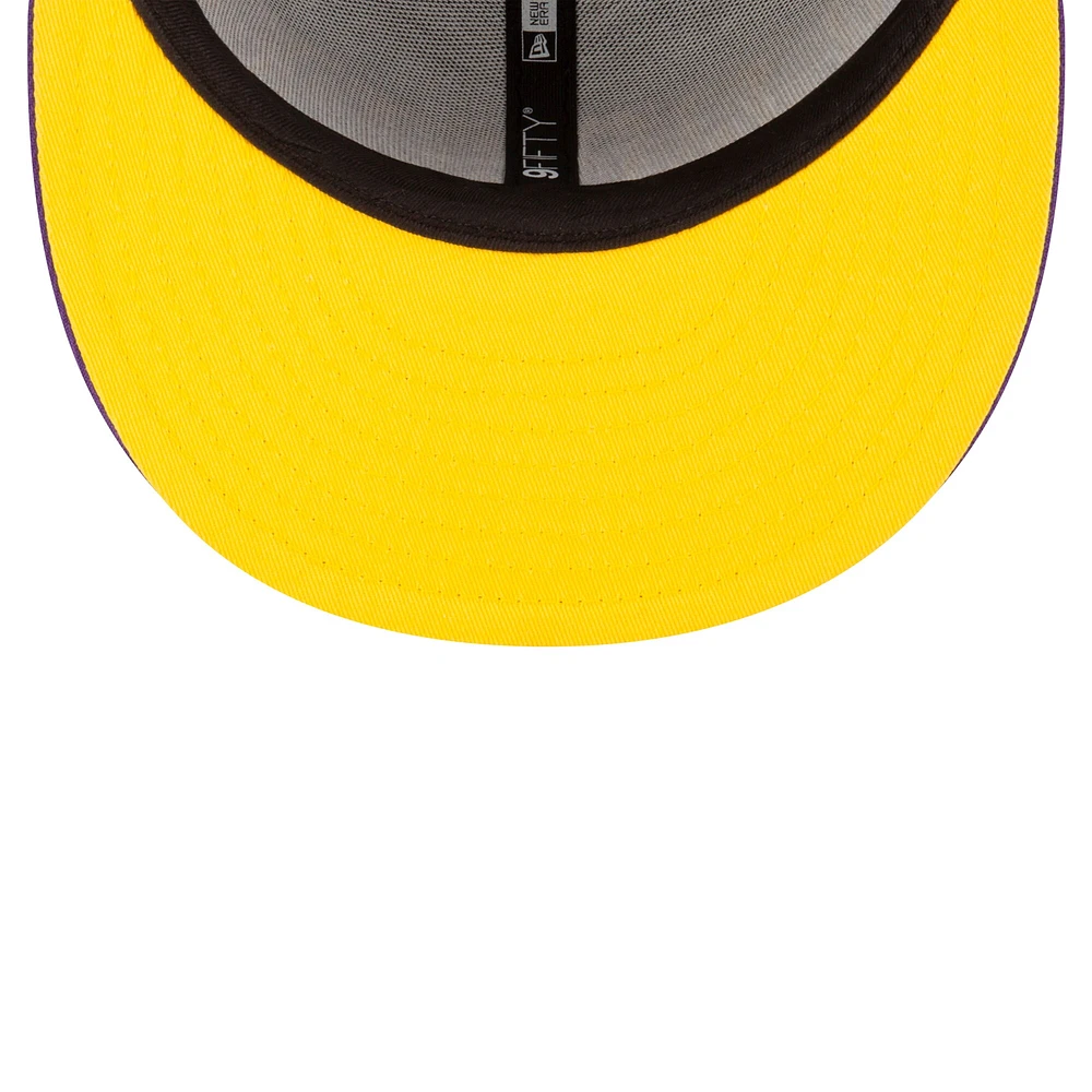 Men's New Era Black/Purple Los Angeles Lakers Sport Night Splatter 2-Tone 9FIFTY Snapback Hat