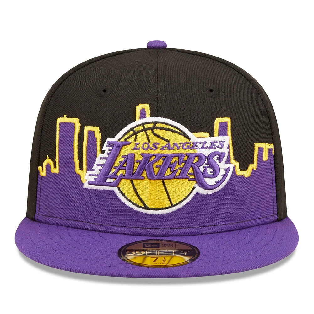 Men's New Era Black/Purple Los Angeles Lakers Tip Off 59FIFTY Fitted - Hat