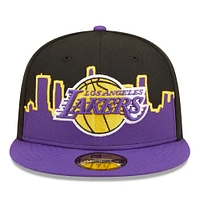 Men's New Era Black/Purple Los Angeles Lakers Tip Off 59FIFTY Fitted - Hat