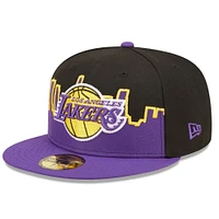 Men's New Era Black/Purple Los Angeles Lakers Tip Off 59FIFTY Fitted - Hat