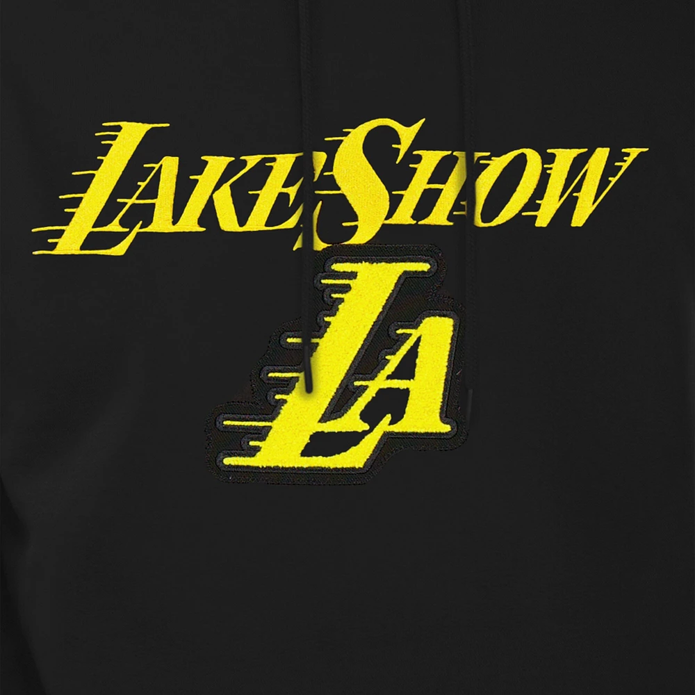 Men's New Era  Black Los Angeles Lakers 2024/25 City Edition Chenille Heavyweight Pullover Hoodie
