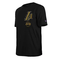 Men's New Era  Black Los Angeles Lakers 2024/25 City Edition Chenille Heavyweight T-Shirt
