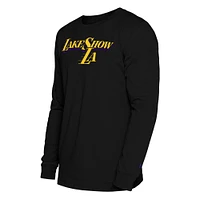 Men's New Era  Black Los Angeles Lakers 2024/25 City Edition Long Sleeve T-Shirt