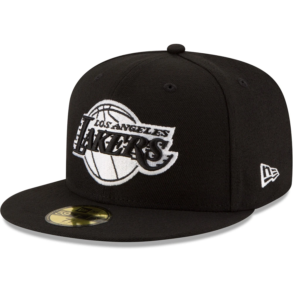 Casquette ajustée 59FIFTY avec logo noir et blanc Los Angeles Lakers New Era pour homme