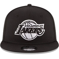 Men's New Era Black Los Angeles Lakers Black & White Logo 9FIFTY Adjustable Snapback Hat