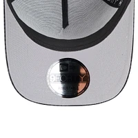 Men's New Era Black Los Angeles Lakers Midnight Ink Tonal A-Frame Trucker 9FORTY Adjustable Hat