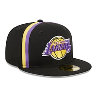 Men's New Era Black Los Angeles Lakers Taping 59FIFTY Fitted Hat
