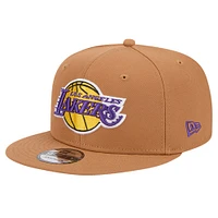 Men's New Era Brown Los Angeles Lakers Color Pack 9FIFTY Snapback Hat